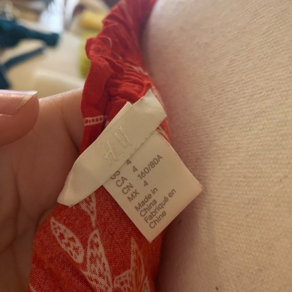 H&M Off the Shoulder Red Print Dress - Picture 5 of 5